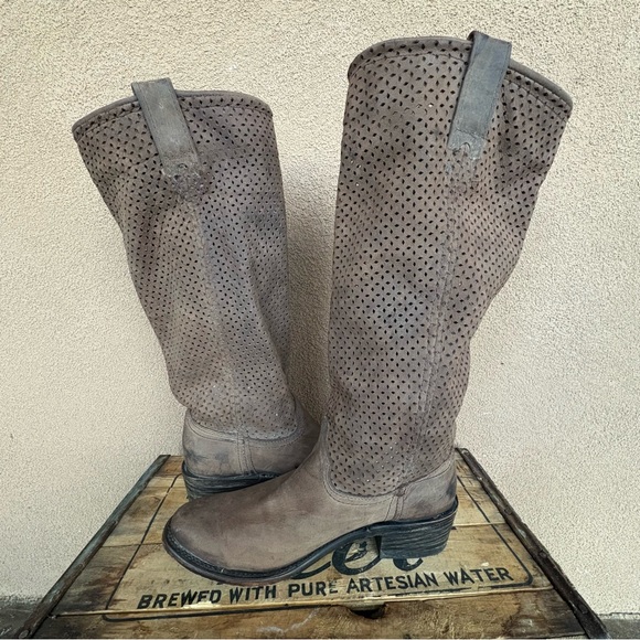 Corral Perforated Leather Riding Boot - Picture 8 of 12